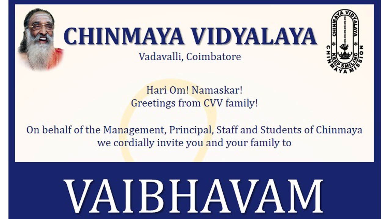 CHINMAYA VIDYALAYA  | VAIBHAVAM LIVE - 2026