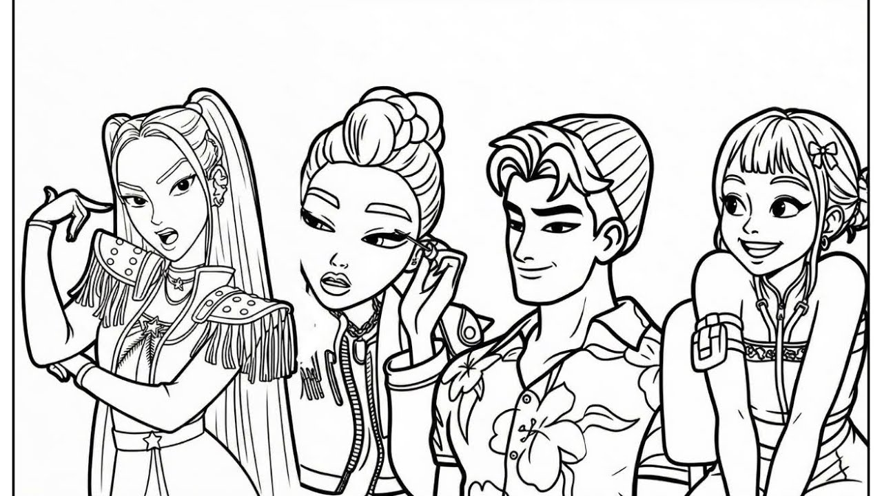 KPop Demon Hunters Coloring Pages / Satisfying Coloring KPop Characters