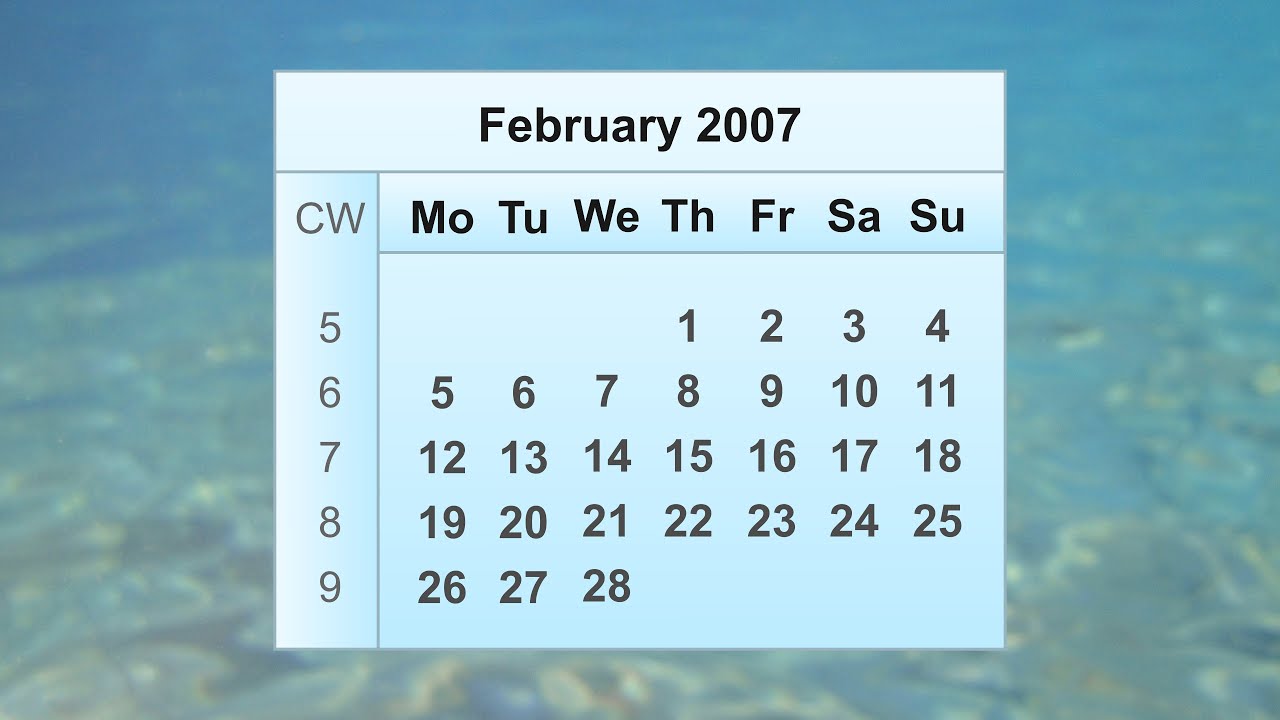 February 2007 Calendar