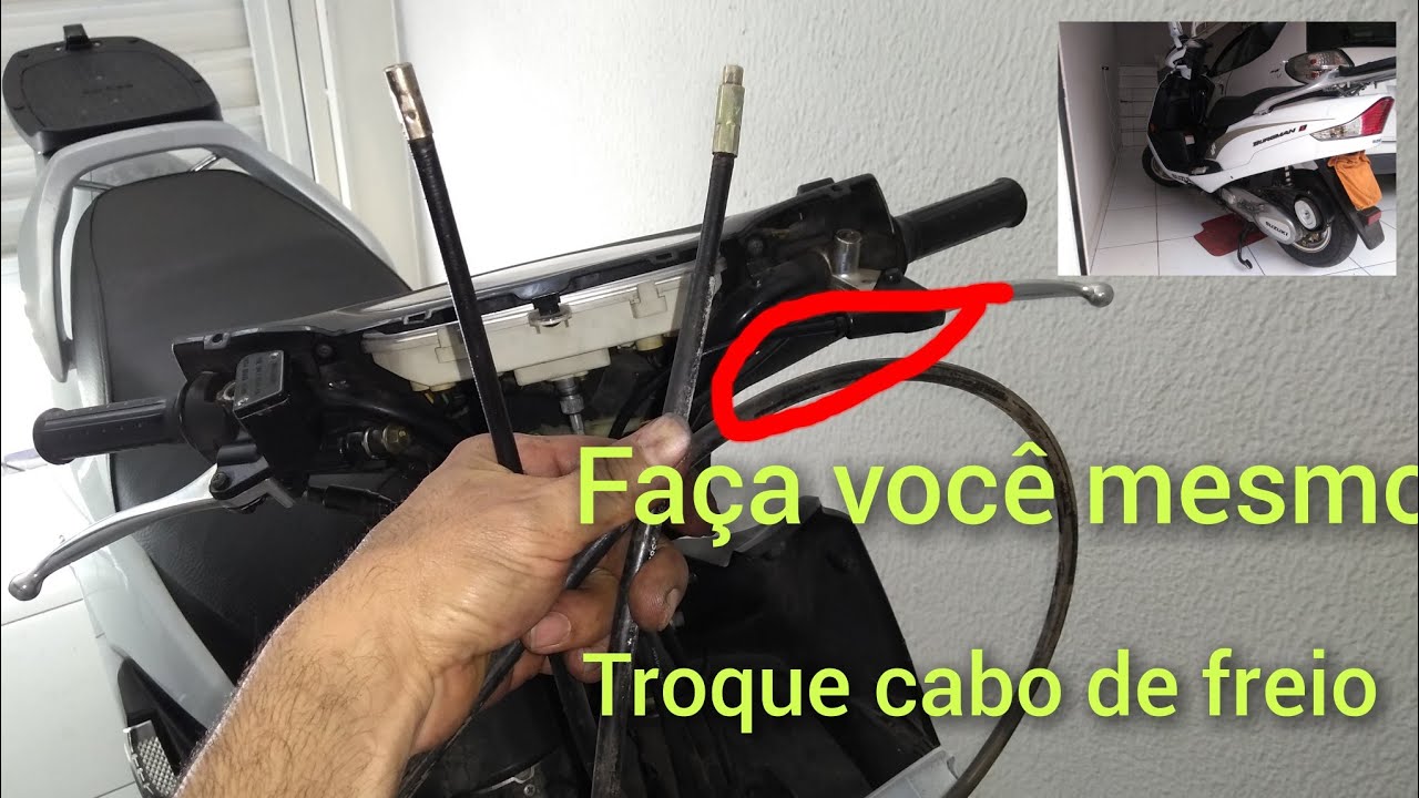 COMO TROCAR O CABO DE FREIO TRASEIRO DA Burgman 125.