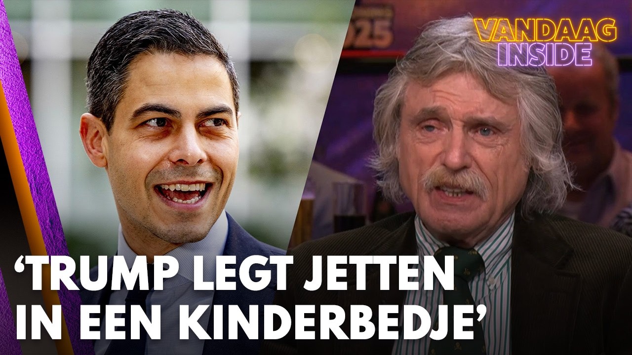 Johan Derksen wordt ziek van Rob Jetten: 'Trump legt hem in een kinderbedje in het Witte Huis!'