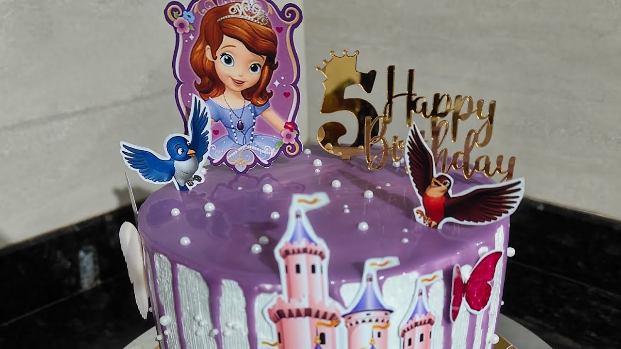 Sofia theme cake design, sofia cake design, sofia cake design for girl, chocolate cake design, cake🎂