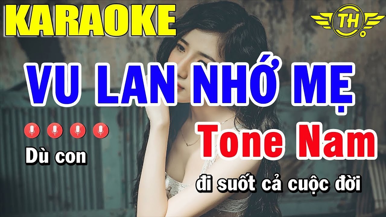 Karaoke Vu Lan Nhớ Mẹ Tone Nam Nhạc Sống | Trọng Hiếu