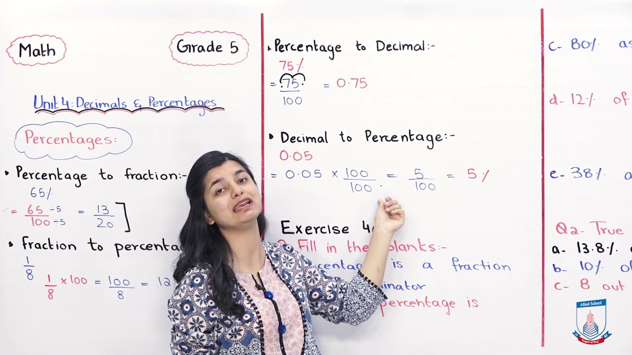 Class 5 - Mathematics - Chapter 4 - Lecture 9 - Exercise 4c (Q1 & Q2) - Allied Schools