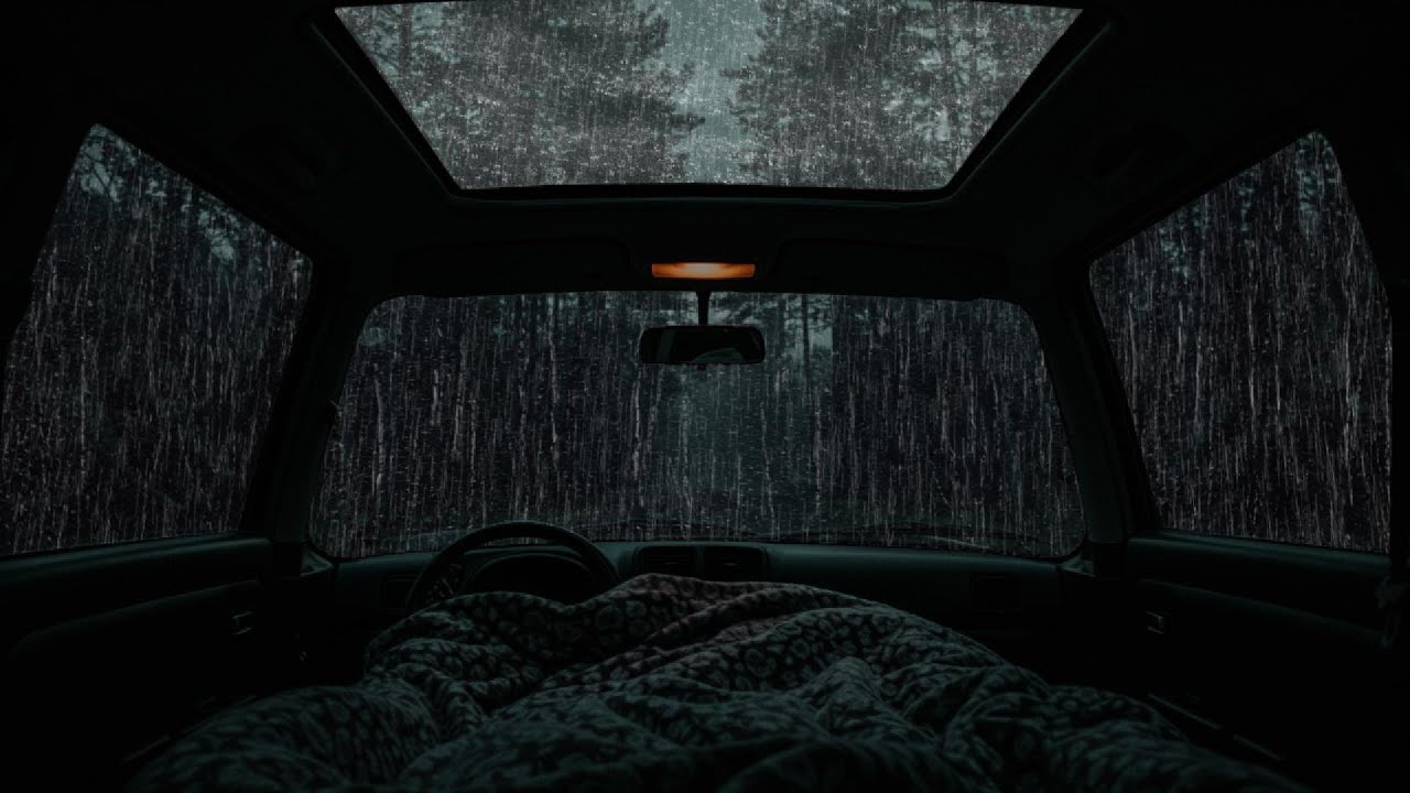 Relaxing Rain & Thunder on Cozy Car ⛈️ ASMR for Deep Sleep, Meditation, Anxiety & Stress Relief