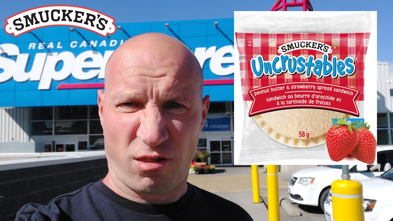 Smucker's Uncrustables Peanut Butter & Strawberry Spread Sandwich!