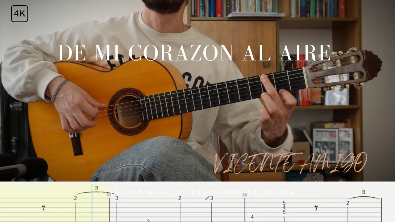 De mi corazon al aire (Rumba) Vicente amigo Full tutorial+ Tab!!! #guitartutorial #flamencoguitar 