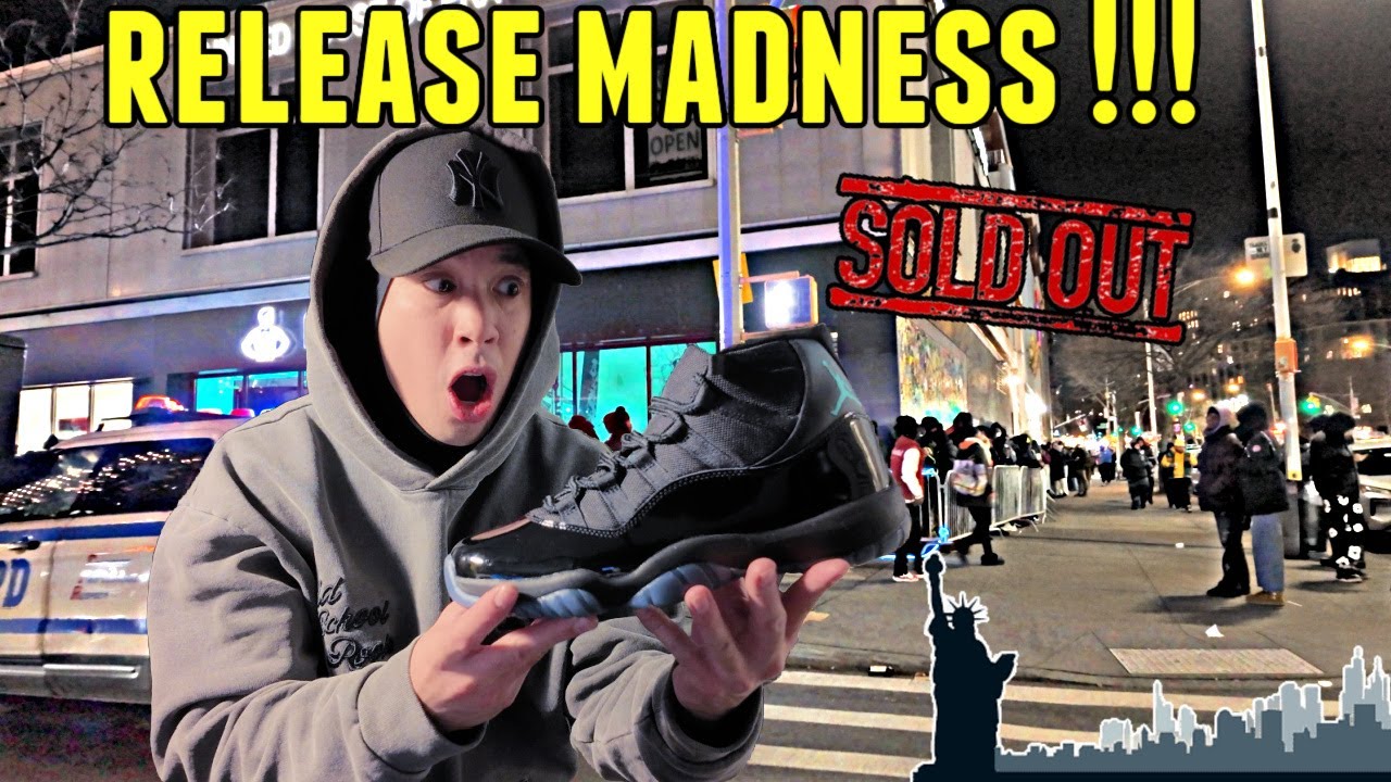 RELEASE DAY MADNESS JORDAN 11 GAMMA BLUE VLOG NYC