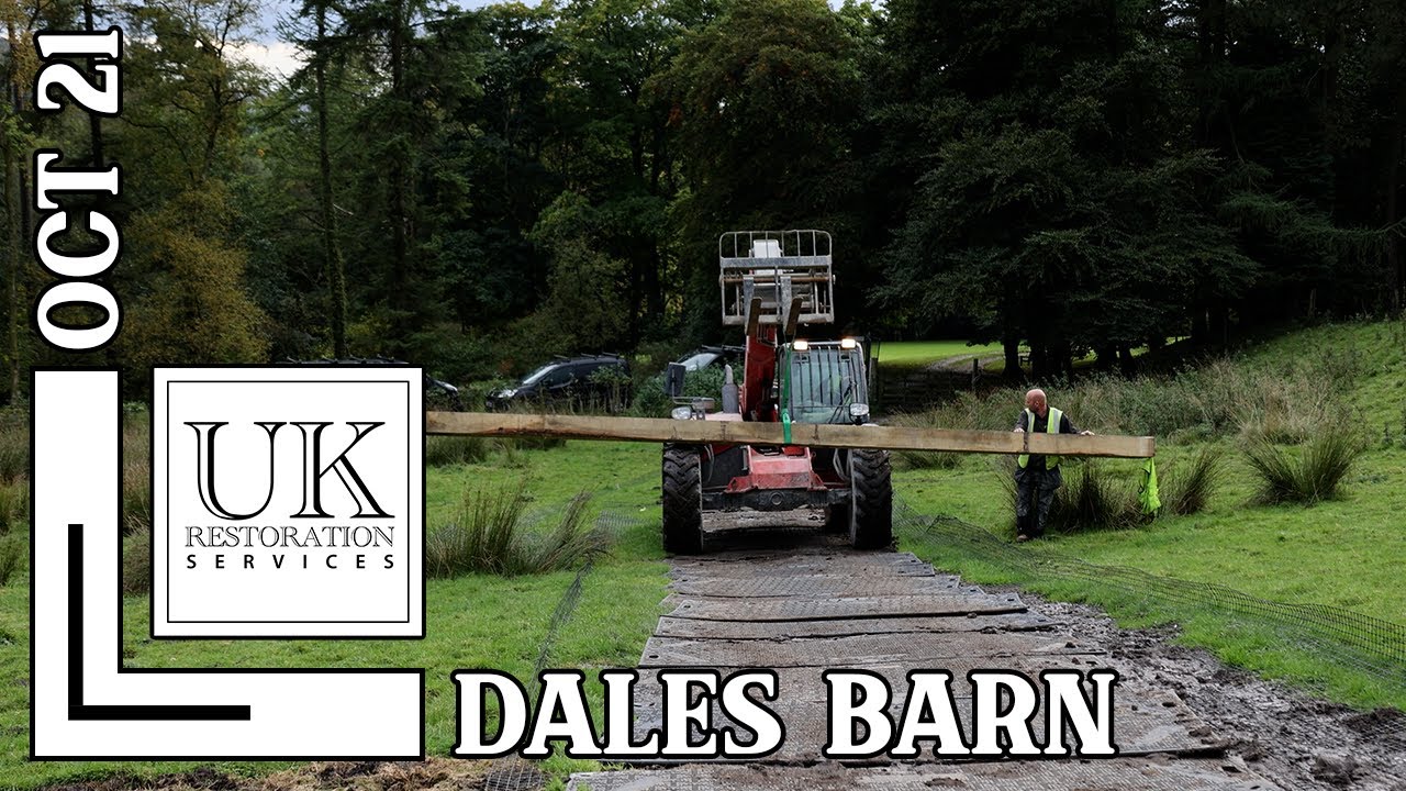 HUGE Timber Truss Lift! Installing a Massive Oak King Post in a Historic Barn
