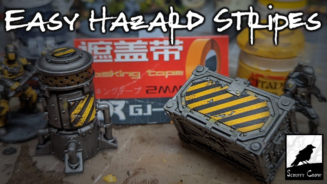 Easy Hazard Stripes - 2mm Masking Tape - Great for Sci-fi & Post Apoc!