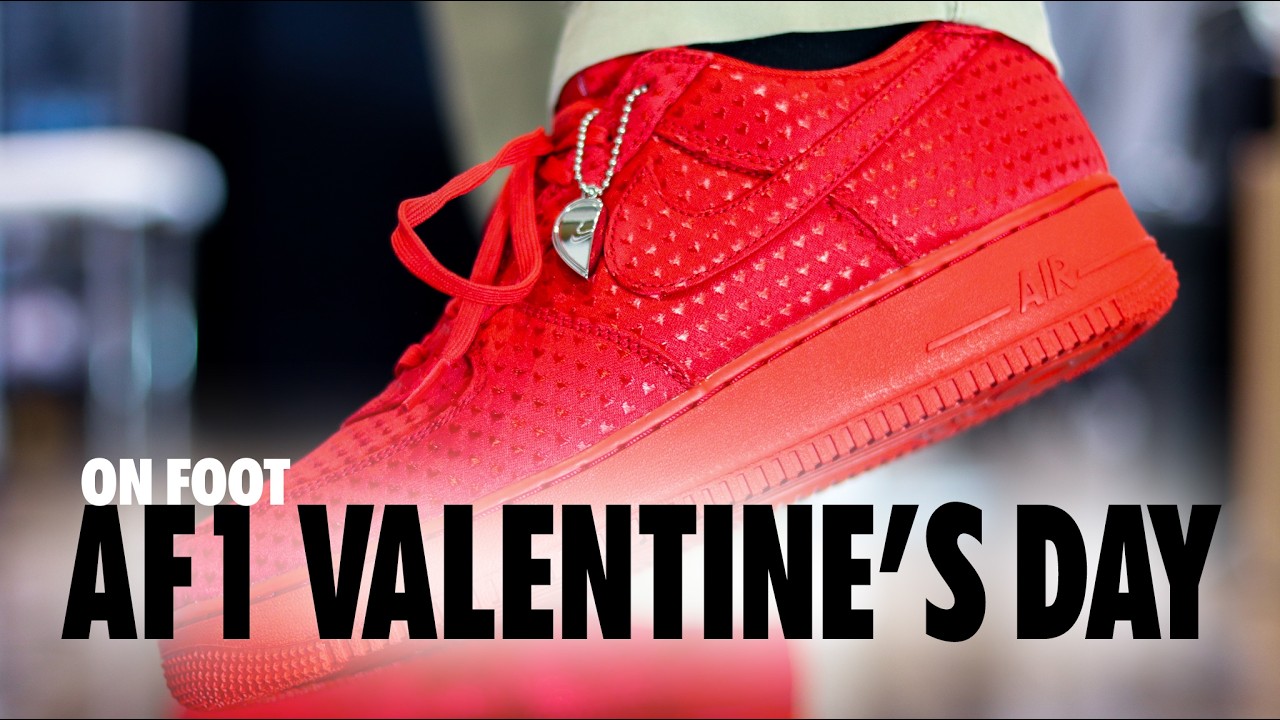 ON FOOT! Nike Air Force 1 Valentine's Day 2026 University Red Schopes 4K IB6836-600