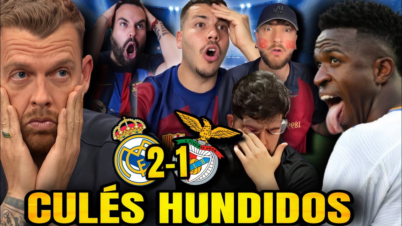 VINICIUS PROVOCA EL LLANTO CULÉ | mejores reacciones al Real Madrid 2 Benfica 1