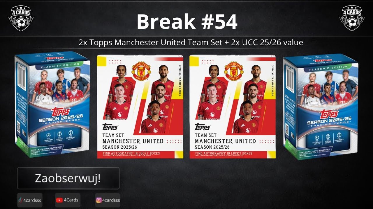 LIVE BREAK #54 ⚽ |2x Topps Manchester United 25/25 + 2x UCC 25/26 value – otwieramy na żywo 🔴