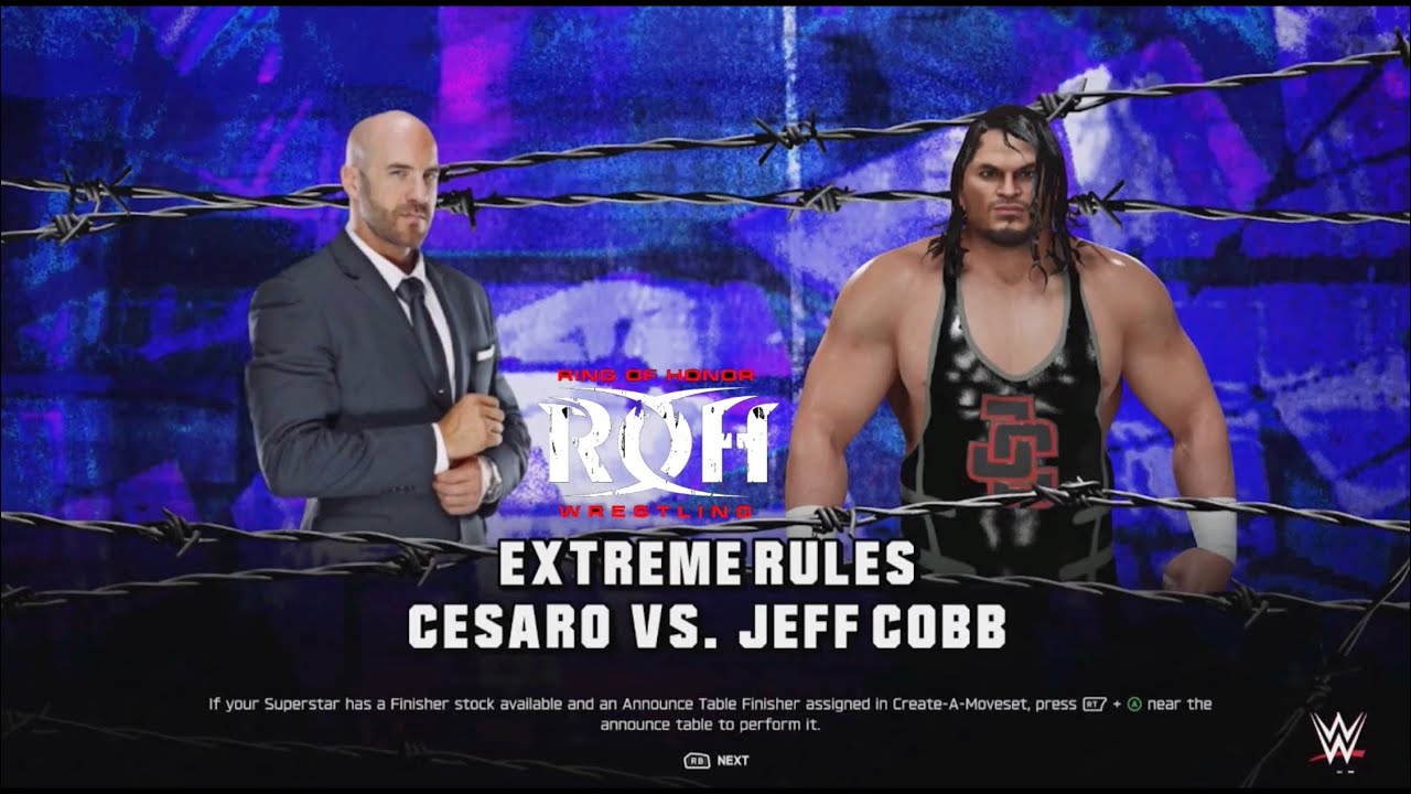 WWE 2K25 CESARO VS JEFF COBB