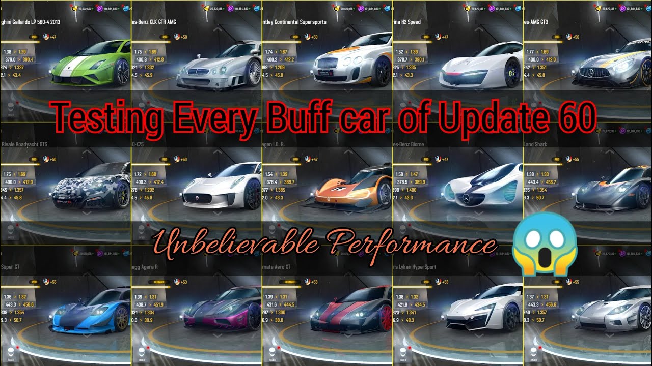 Asphalt 8 | Testing every buff car of Update 60😱
