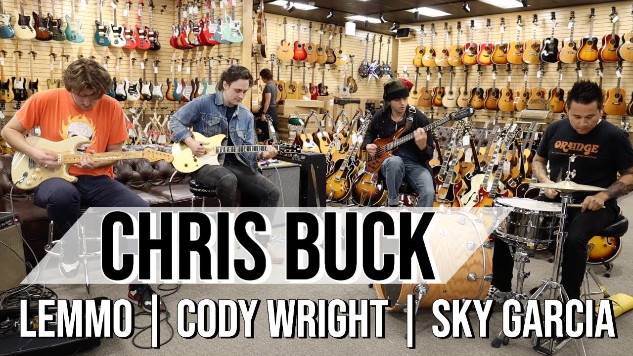Chris Buck with Cody Wright, Sky Garcia and Lemmo at Norman's Rare Guitars