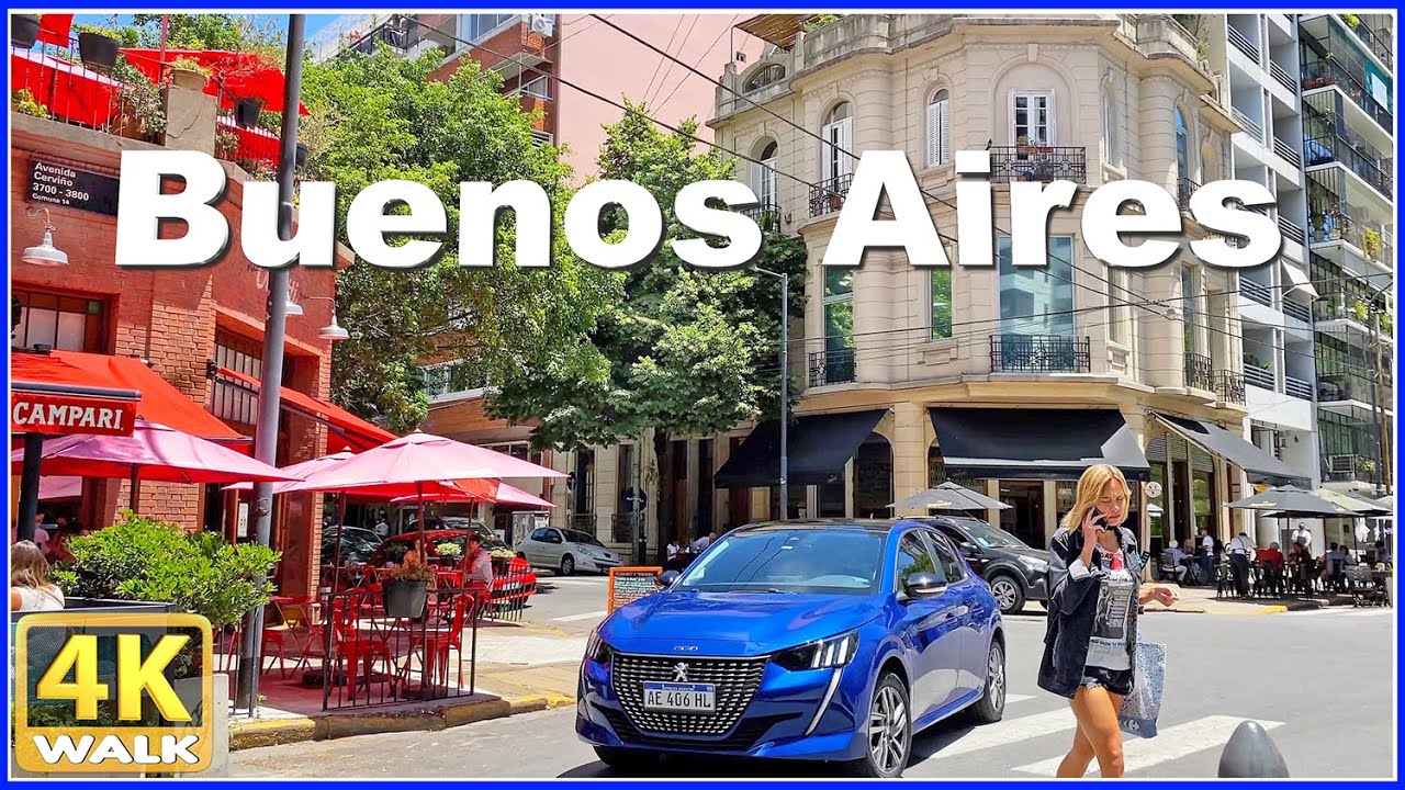 4k WALK CERVIÑO Boulevard BUENOS AIRES Argentina 4k video BA