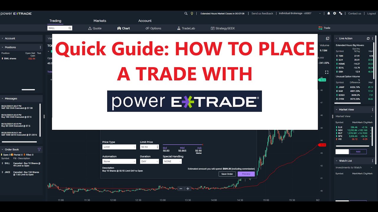 Power Etrade For Beginners - How to Place a Trade with Power Etrade!