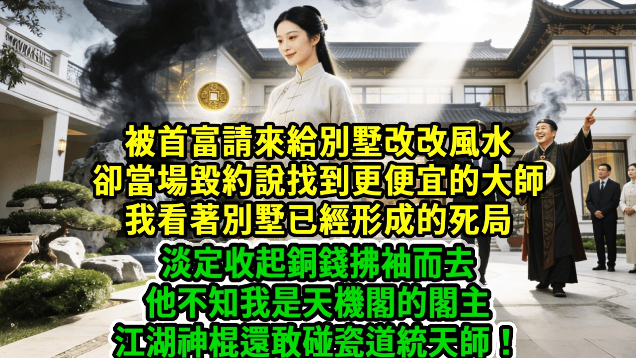 被首富請來給別墅改改風水，卻當場毀約說找到更便宜的大師，我看著別墅已經形成的死局，淡定收起銅錢拂袖而去，他不知我是天機閣的閣主，江湖神棍還敢碰瓷道統天師！#風起雲湧 #爽文