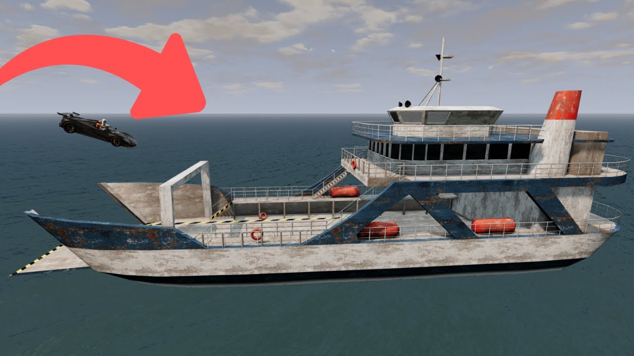 High Speed Cars vs Cargo Ship #beamngdrive #cargames