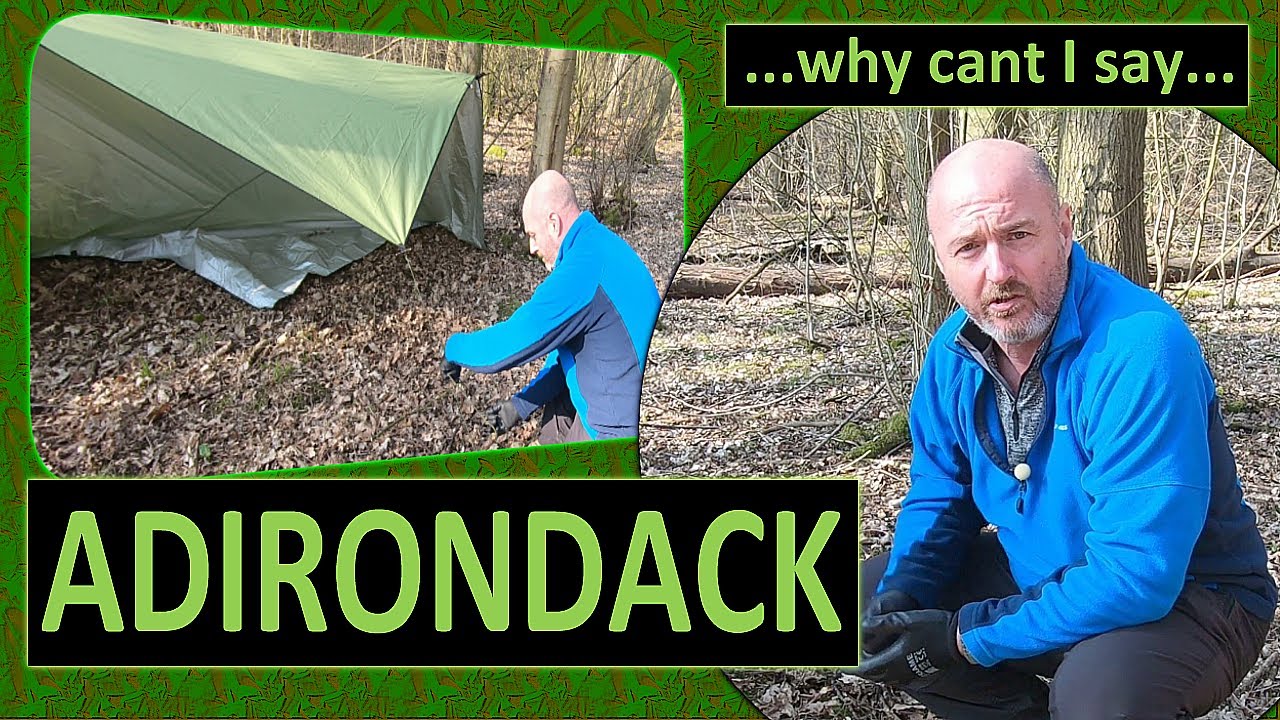 Adirondack Shelter Using 3 X 3 Tarp and Tarp Clamps