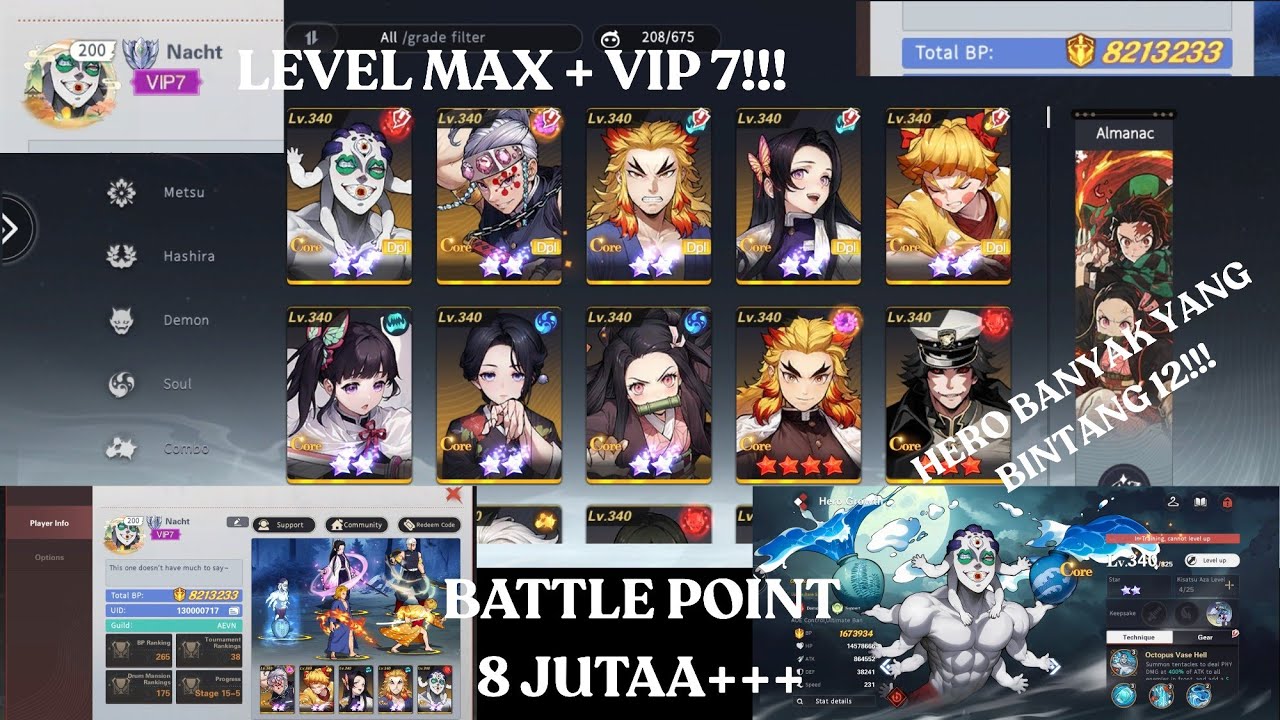 JUAL MURAH AKUN DEMON SLAYER - SOUL PATH:SHADOW BLADE #gameplay #autobattle #games #demonslayer #fyp