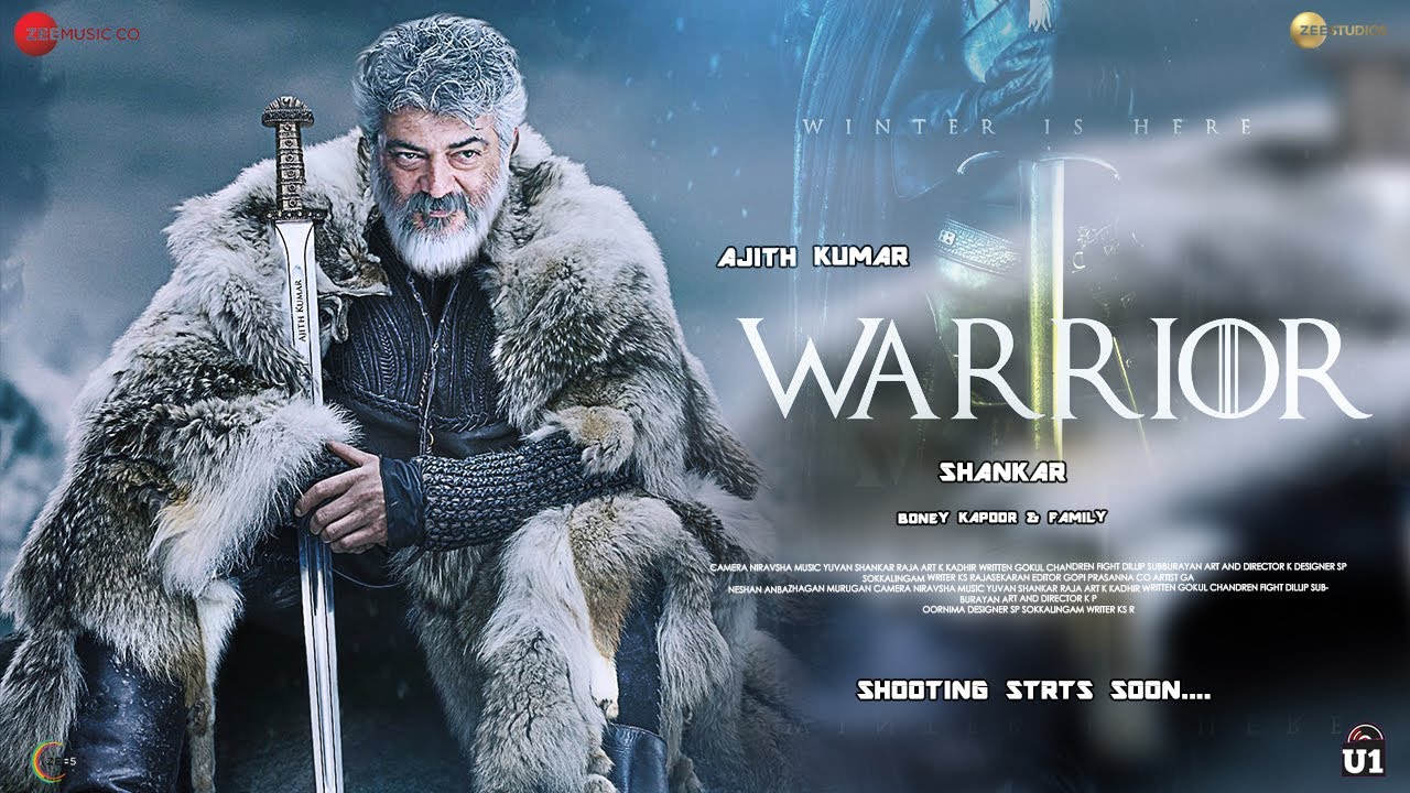 WARRIOR &ndash; Thala61 Official Title Poster | Ajith Kumar | Ar Rahman | Shankar | Boney Kapoor