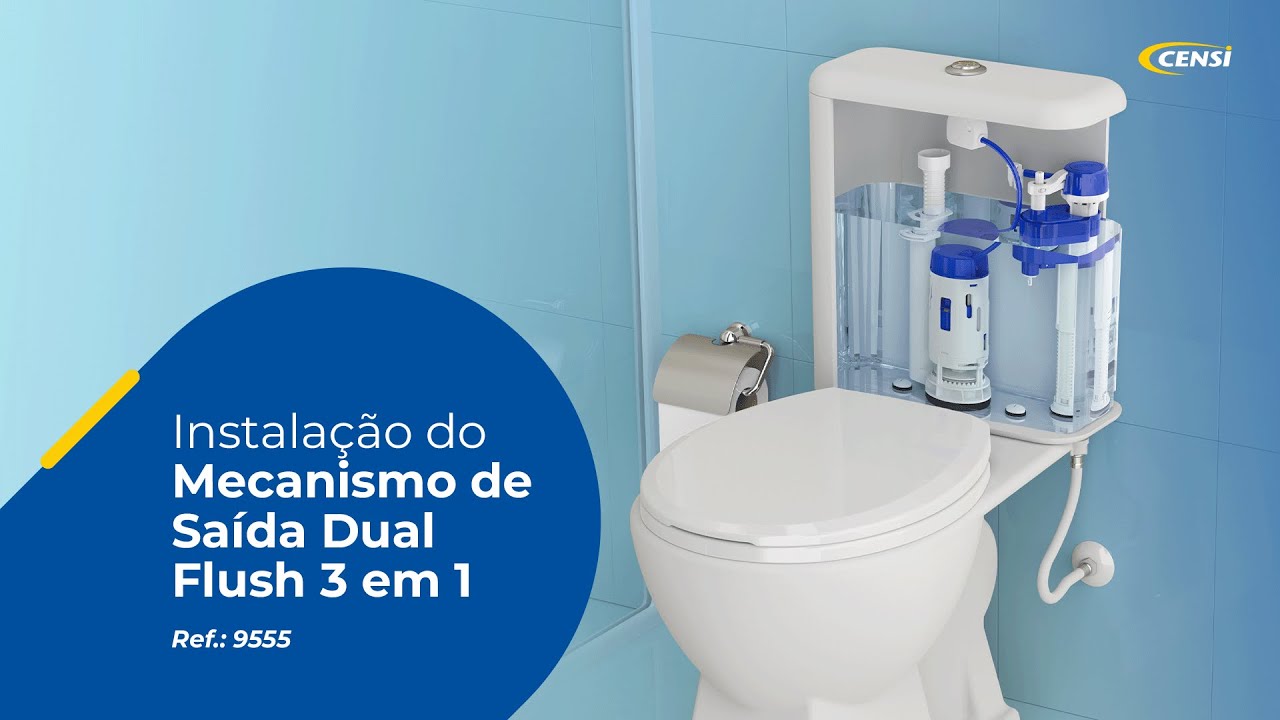 Mecanismo de Saída Dual Flush 3 em 1 | Instalação