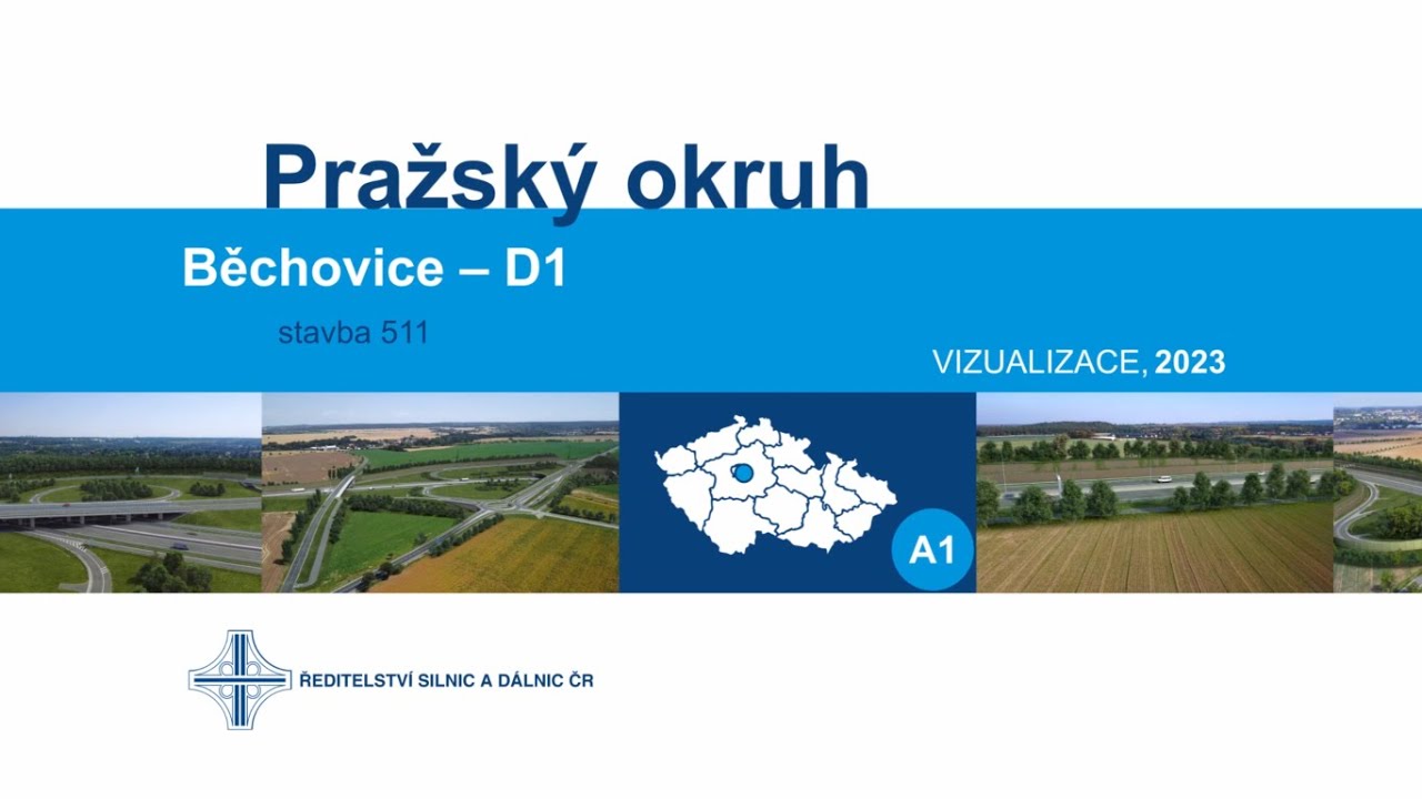 ŘSD ČR - Pražský okruh, úsek 511, Běchovice - D1 (vizualizace, 2023)