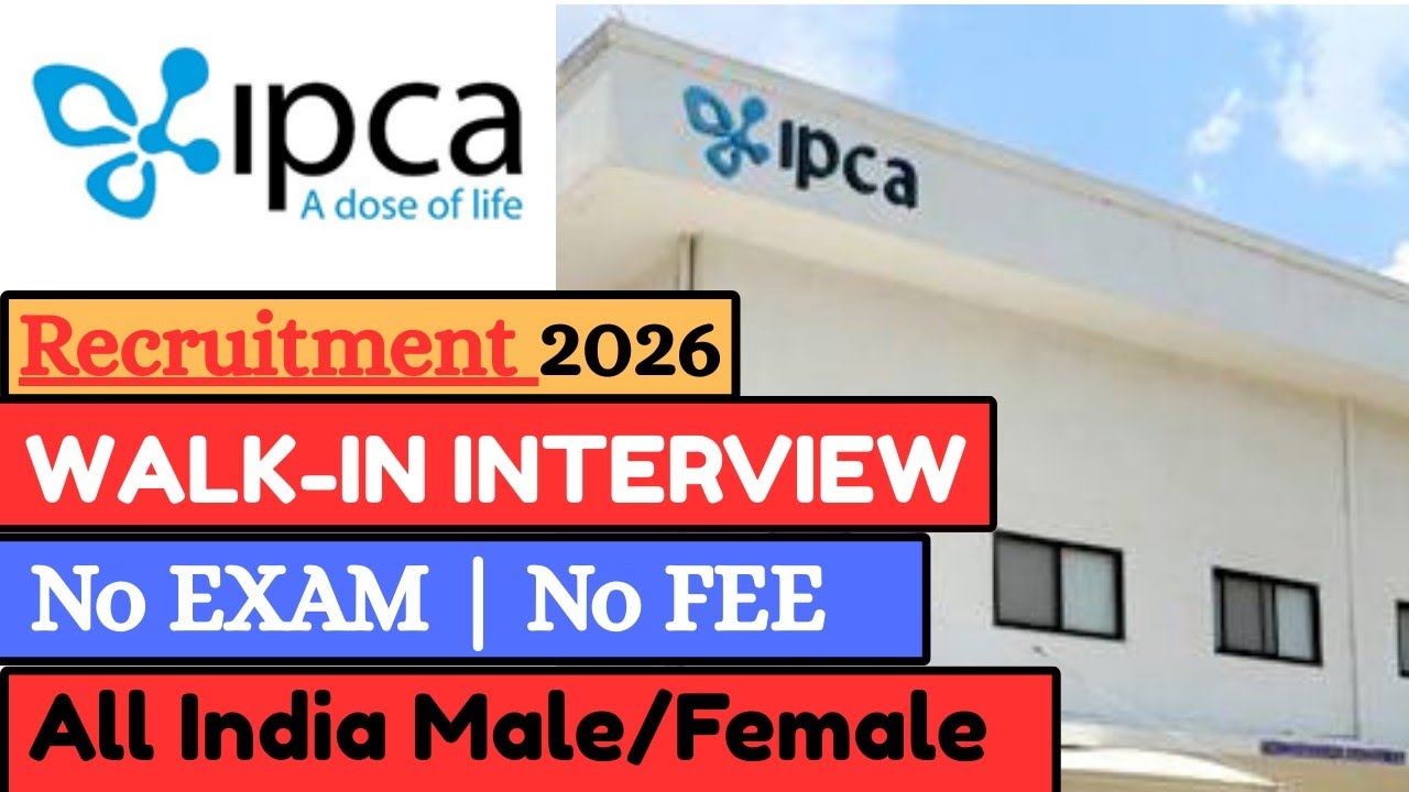 Ipca Pharma Recruitment 2026| Ipca Pharma Job Vacancy 2026 | Pharma Job Vacancy 2026 #jobs
