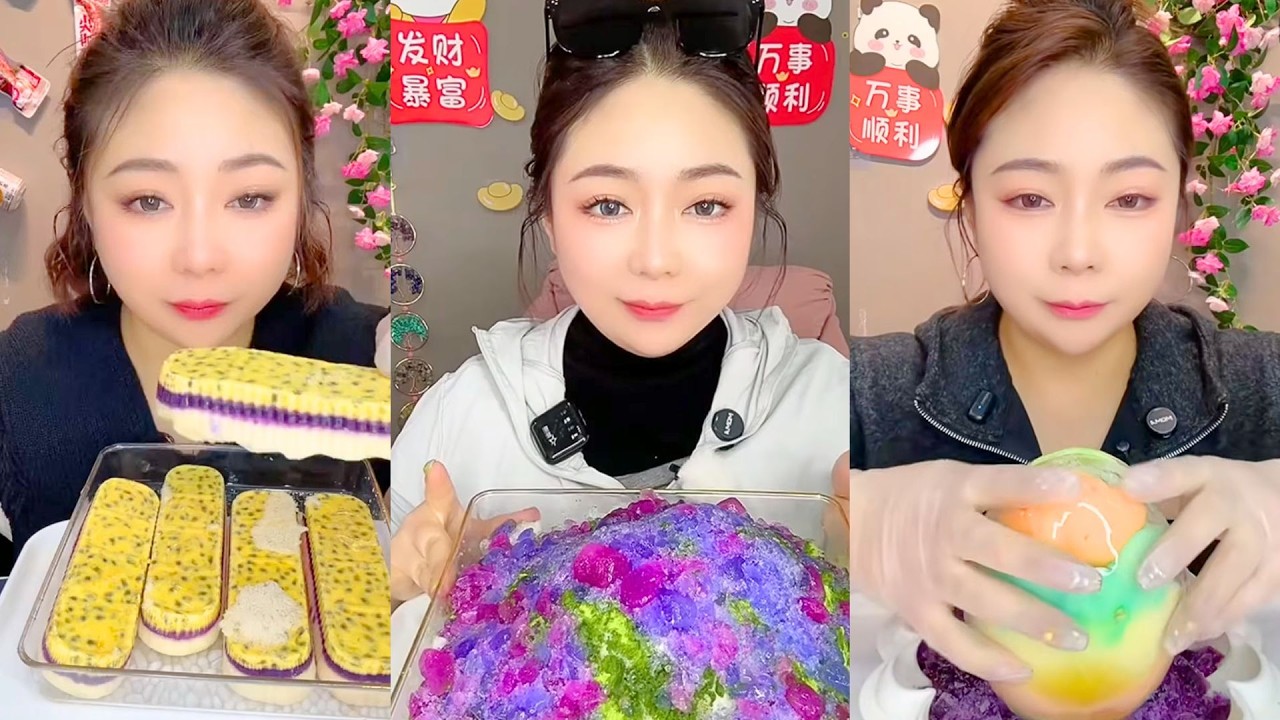 Colorful Frozen Desserts and Crystal Crunch ASMR