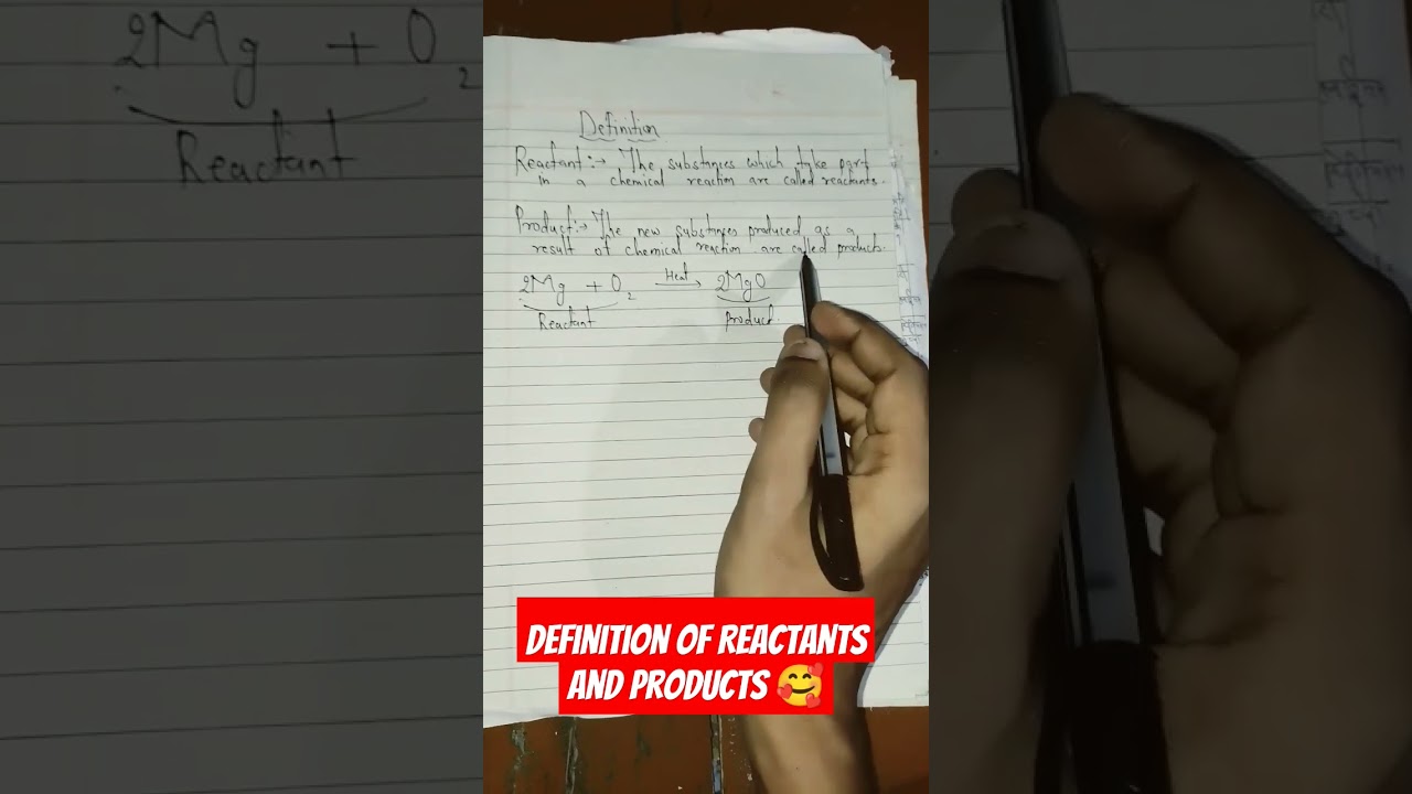 Class 10 Chemistry Definition of Reactants and Products // video 2 