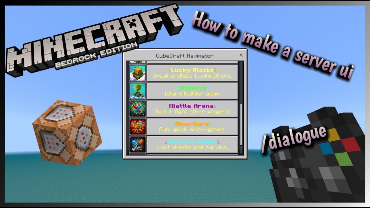 How to make a Server Gui *Improved* with Command blocks In Minecraft Bedrock Edition *1.17* Pt 1