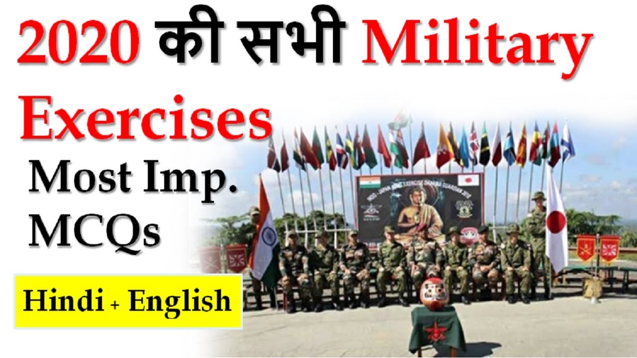 All Military Exercises of India 2020 | सभी सैन्य अभ्यास | Current Affairs 2020 in Hindi & English