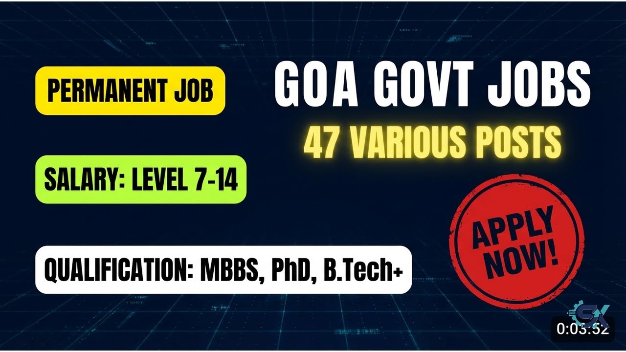 Goa Govt Jobs 2026 | GPSC Recruitment for 47 Posts | High Salary up to Level 14 | Apply Now!  गोवा भ