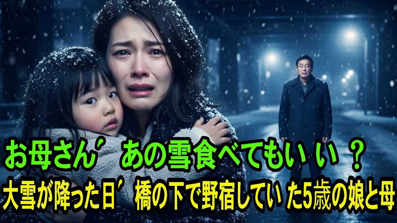 お母さん、あの雪食べてもいい？」 大雪が降った日、橋の下で野宿していた5歳の娘と母親