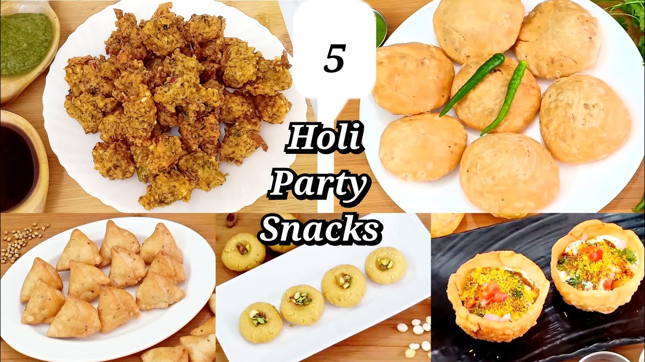 5 Holi Party Recipes | Holi Lunch Menu Combo | Holi Sweets & Desserts | Holi Snacks Recipes
