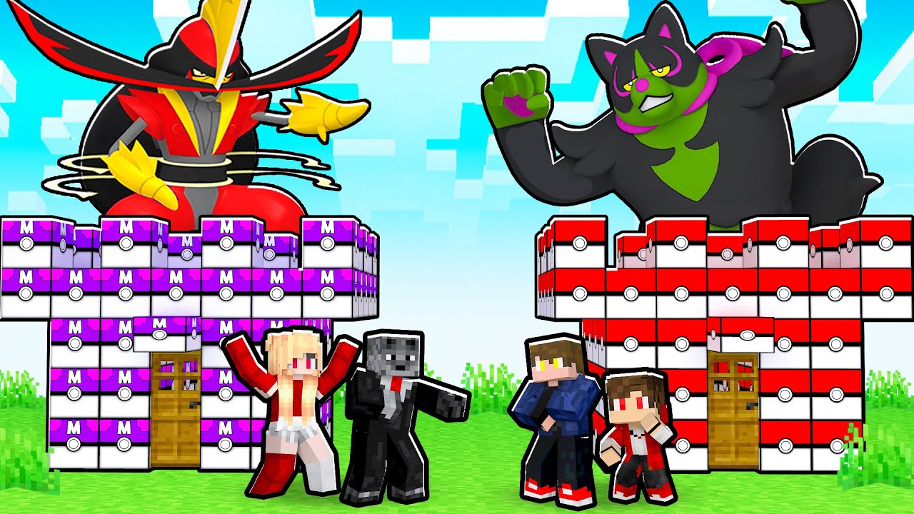 PRIMEIRO CASTELO de LUCKY PIXELMON em DUPLAS com NOVOS POKEMON no MINECRAFT