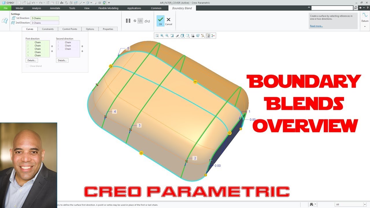 Creo Parametric — Граничные смеси — Поверхности