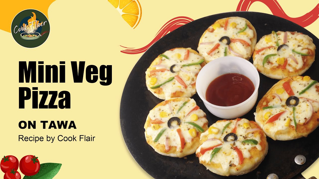 Mini Veg Pizza on Tawa | Without Oven | Vegetable Mini Pizza for Kids | Quick Mini Pizza Recipe