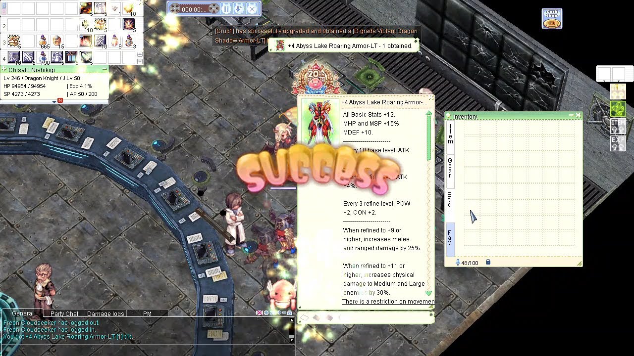 [iRO Chaos] How To Craft Abyss Lake Roaring Armor-LT (Low Reform Option)