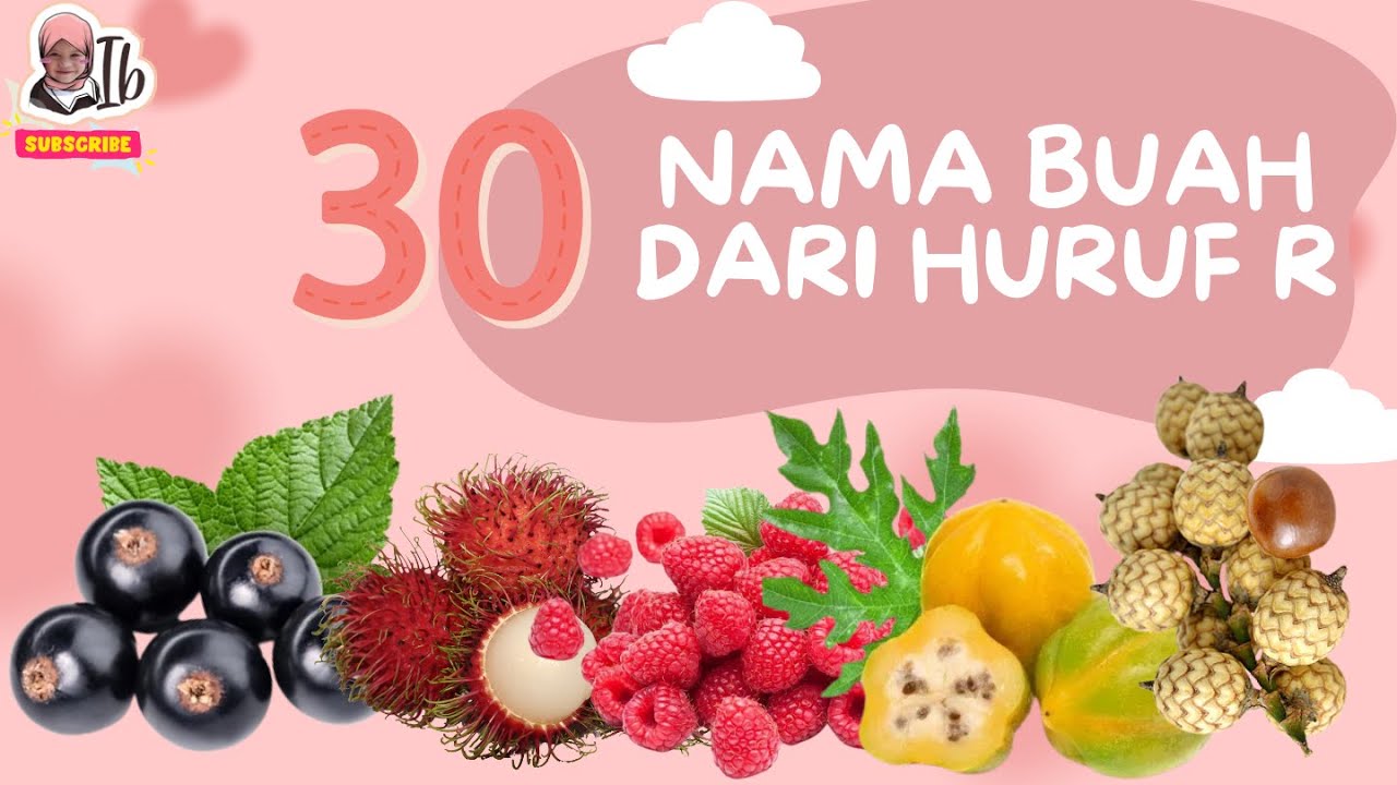 30 Nama Buah dari Huruf R | Belajar mengenal nama nama buah buahan dari huruf "Rr”