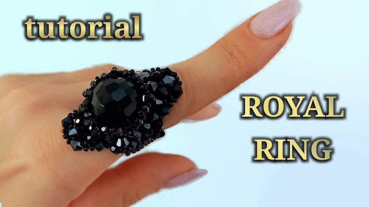 LARGE RING beading tutorial (PART 1). Royal beaded jewelry