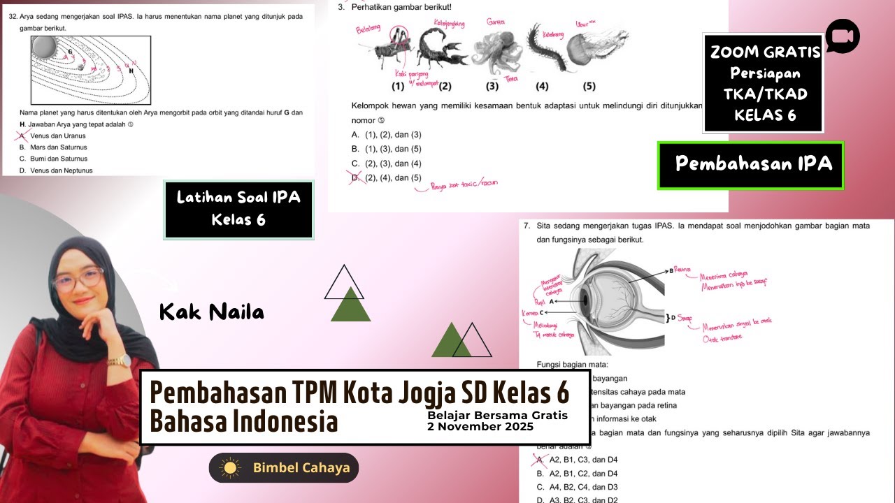 TKA TKAD SD KELAS 6 Belajar Bersama 16 November 2025 Pembahasan SOAL Latihan IPA IPAS Literasi SAINS
