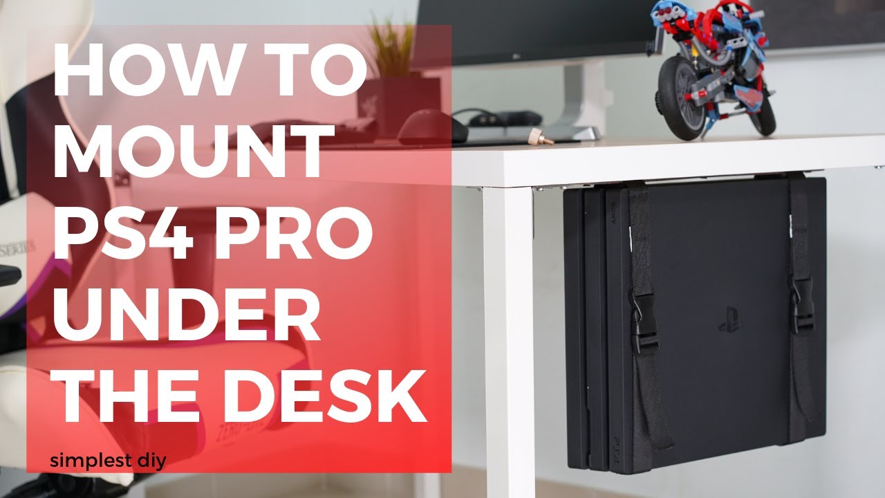 How to mount PS4 Pro under the desk. Cheapest DIY.