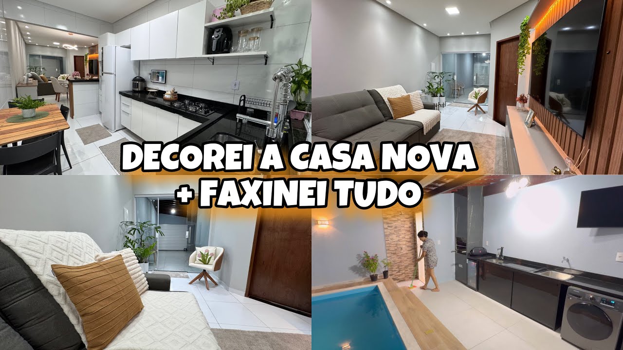 DIA DE FAXINA NA CASA NOVA + DECOREI TUDO + COMPREI TAPETE PRA COZINHA 💖🏚️