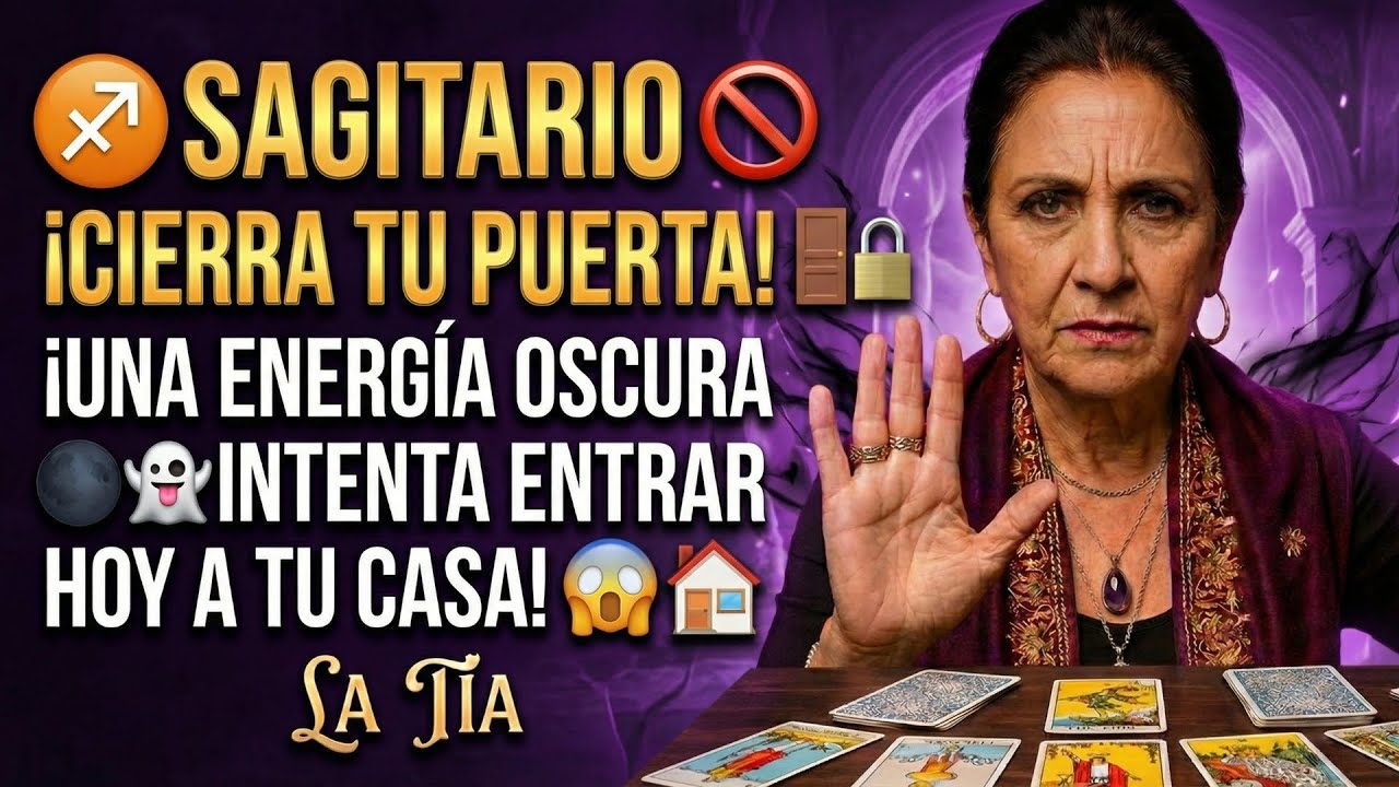 ♐ SAGITARIO 🚫 ¡CIERRA TU PUERTA! 🚪🔒 ¡UNA ENERGÍA OSCURA 🌑👻 INTENTA ENTRAR HOY A TU CASA! 😱🏠🕯️