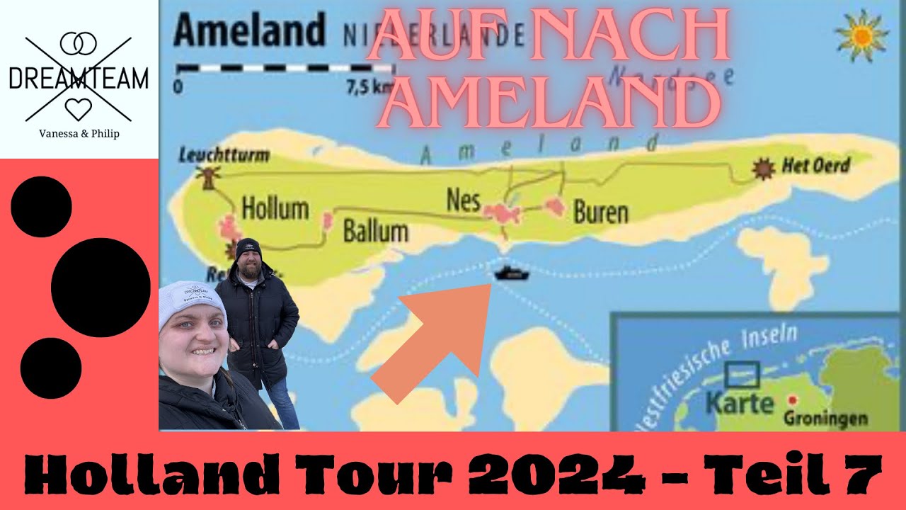 Überfahrt, Camping und Strand auf dem Ameland / Niederlande / Mit dem Auto aufs Ameland / Fähre