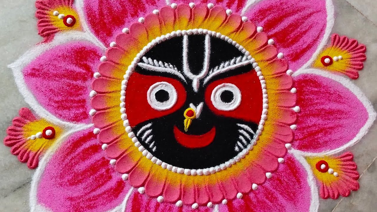 Kartik purnima special shree jagannath rangoli / jagannath rangoli for kartik purnima / easy rangoli