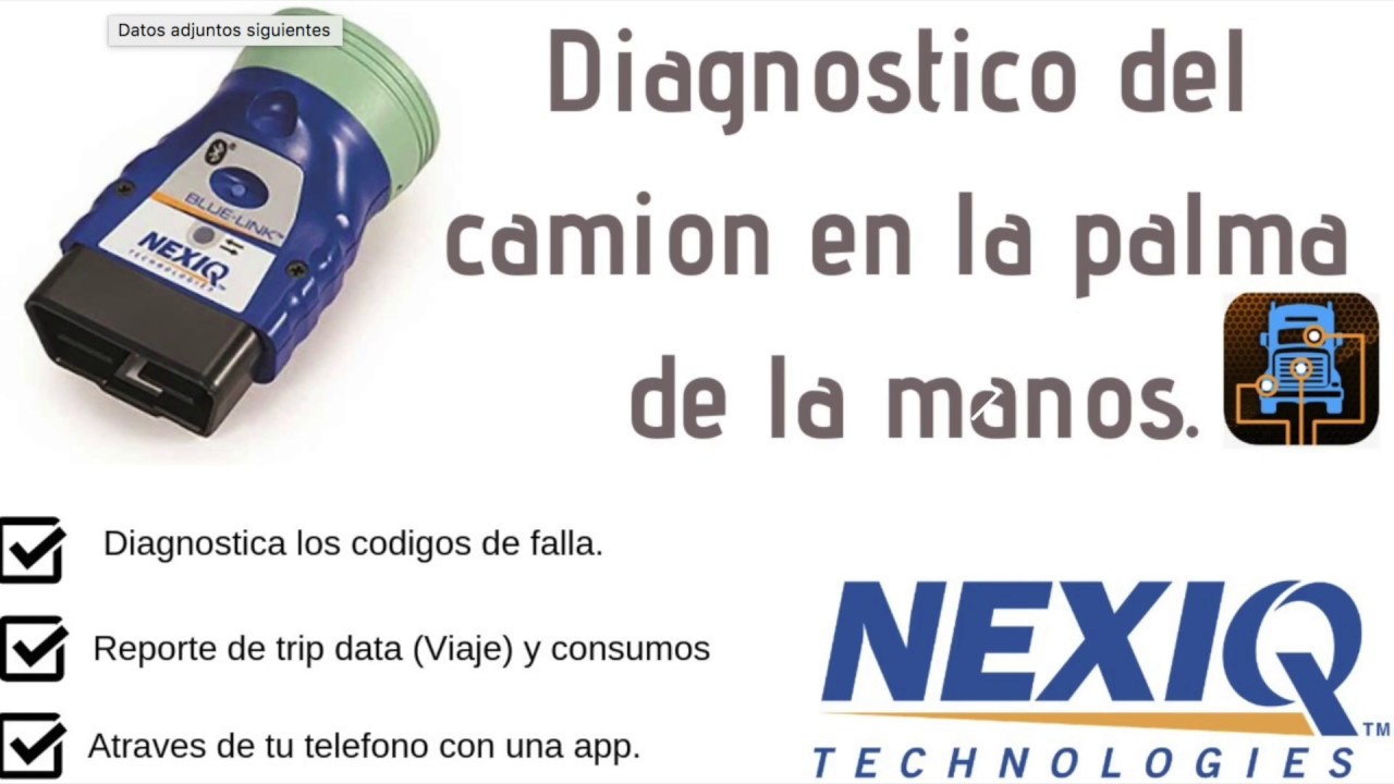Diagnóstico de camiones diesel con teléfono. Reporte de viaje y consumos de combustible.